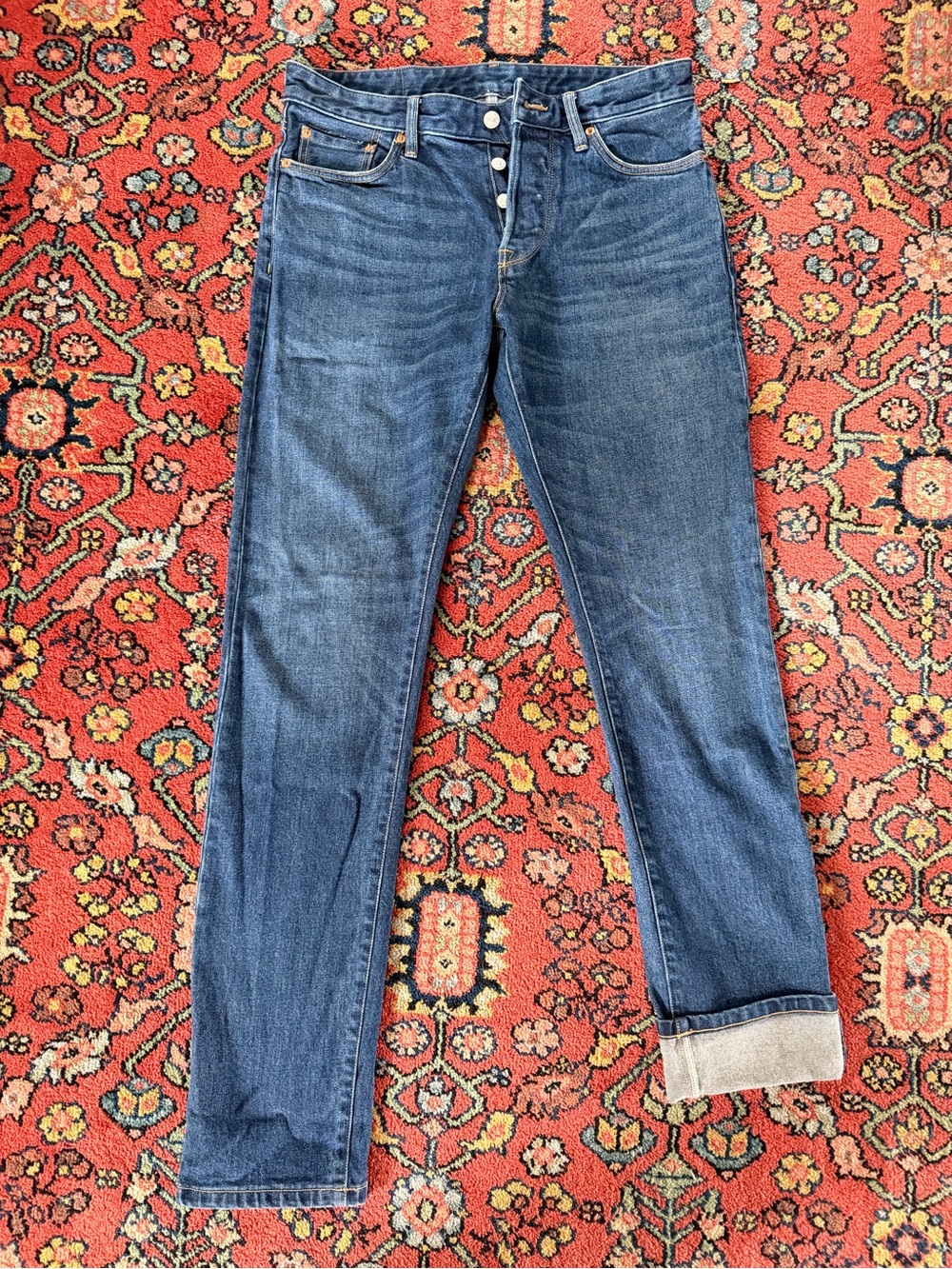 Buck Mason Indigo Blue Slim Straight Jeans